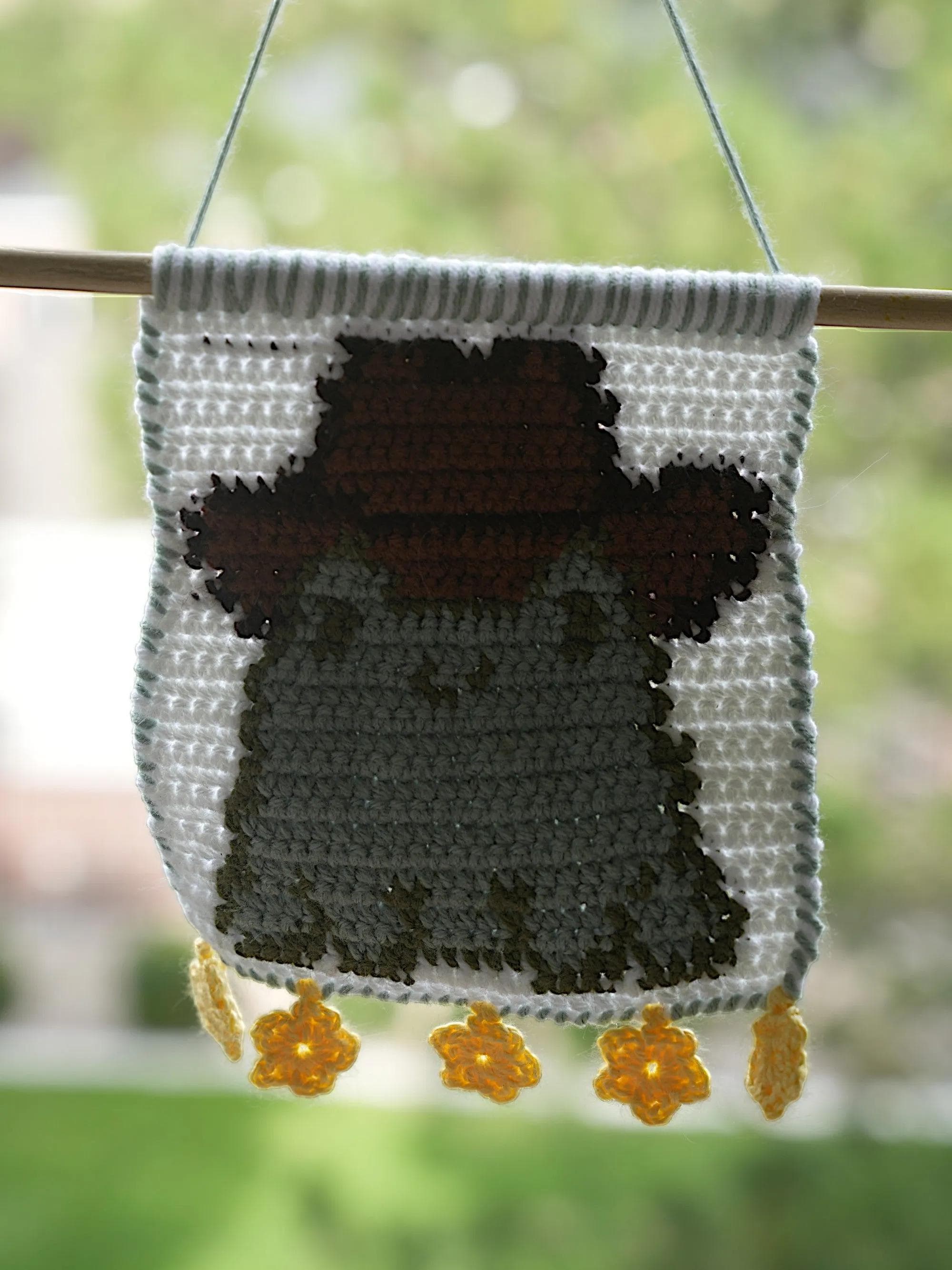 Charming Crochet Cowboy Frog Wall Hanging for Unique Decor