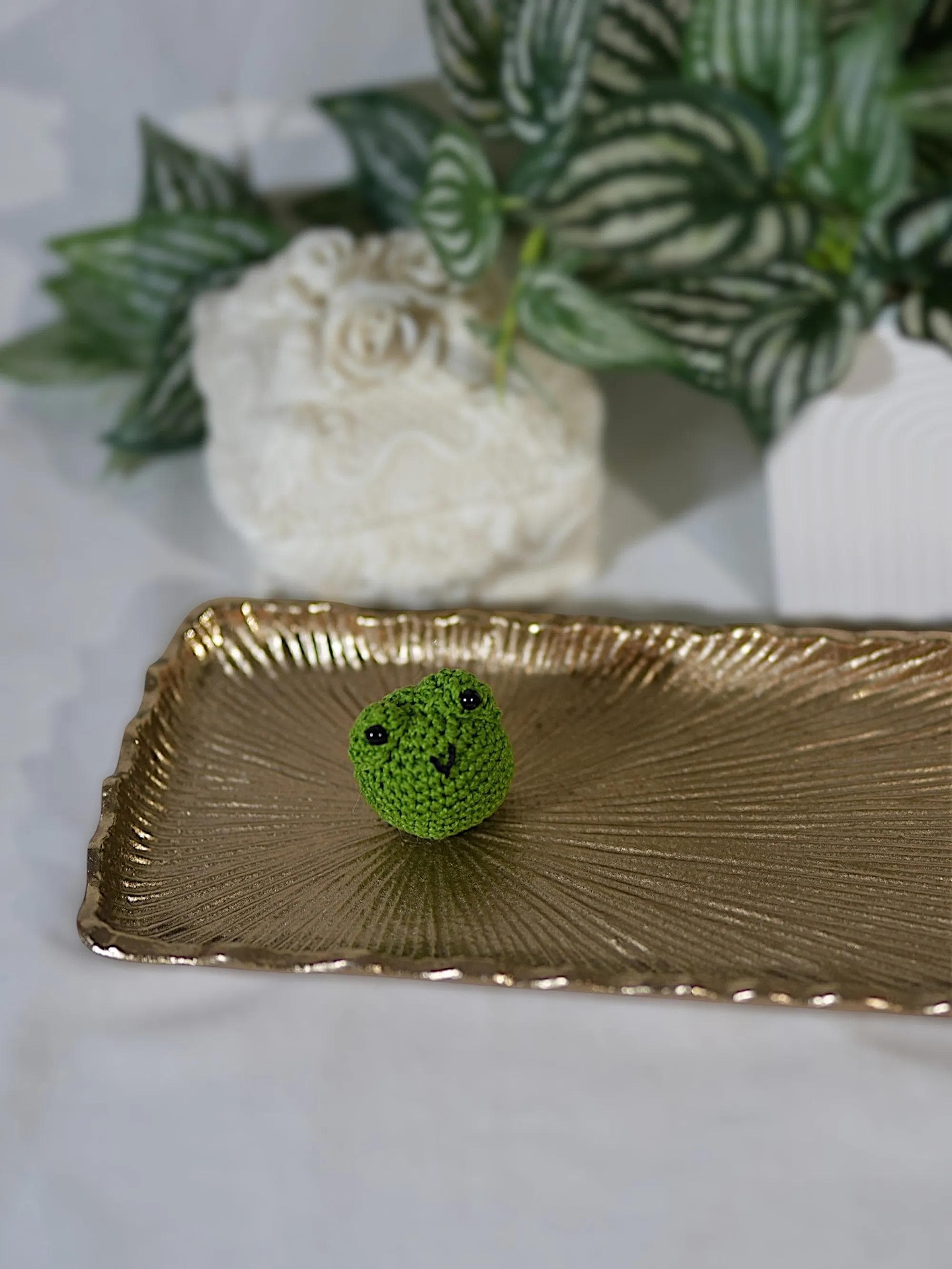 Charming Handmade Micro Crochet Frog Amigurumi Toy